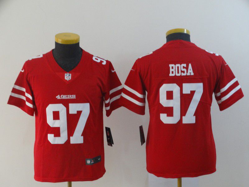 Youth San Francisco 49ers #97 Bosa Red Nike Vapor Untouchable Limited Player NFL Jerseys